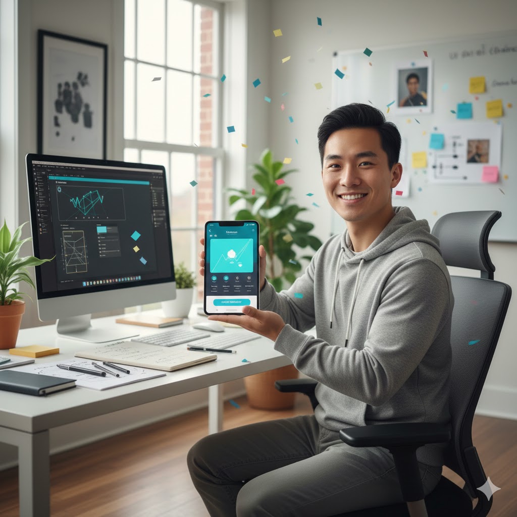 Mobile app UI/UX design mockups